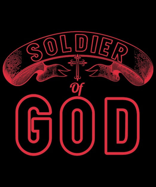 Вектор Солдат божий - христианская типография цитат, печать, вектор, дизайн шаблона