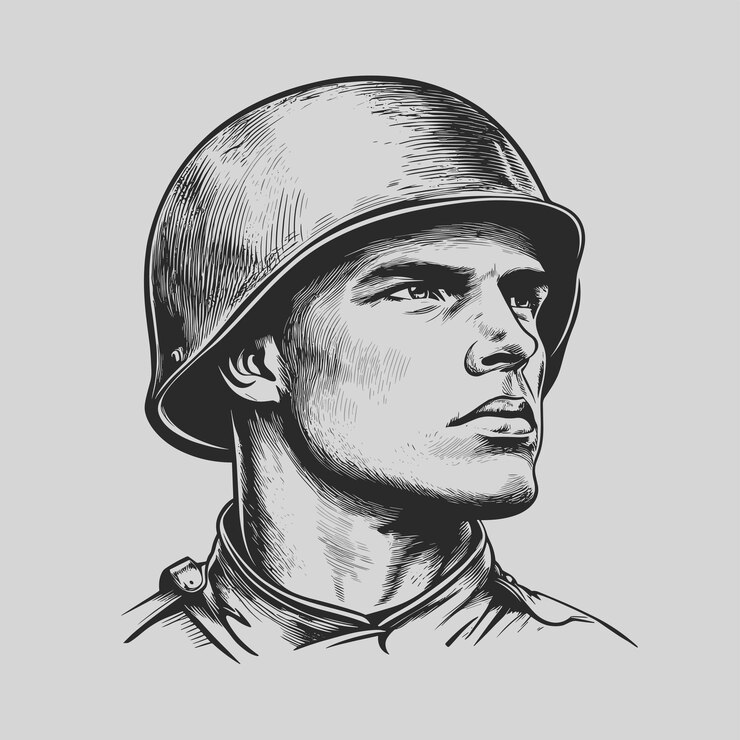 Портрет солдата в винтажном стиле