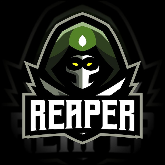 Vector soldier reaper mascot gaming logo