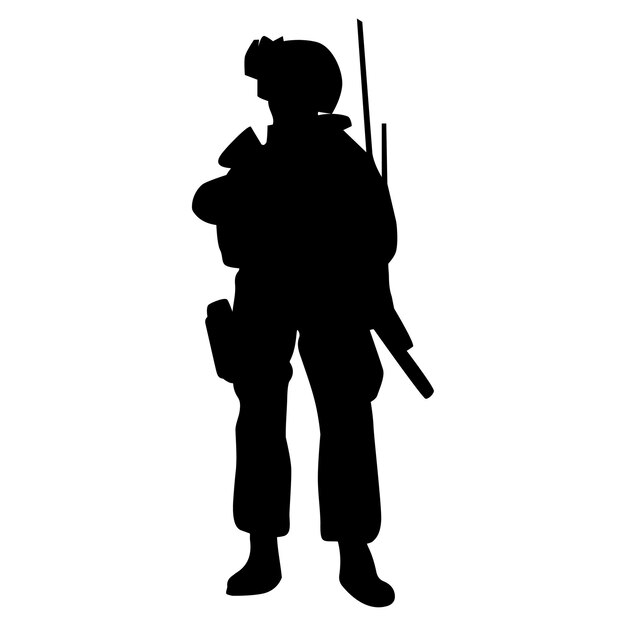 Vector soldier silhouette vector illustration