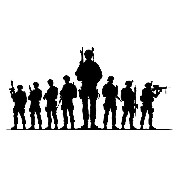 Vector soldier silhouette vector