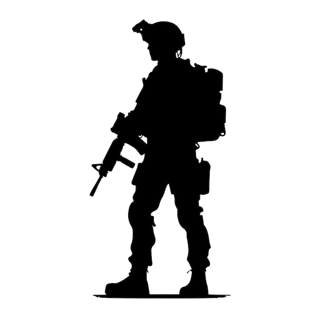 Soldier silhouette vector