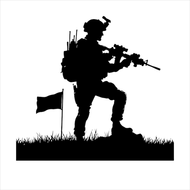 Soldier silhouettes vector soldier silhouettes set