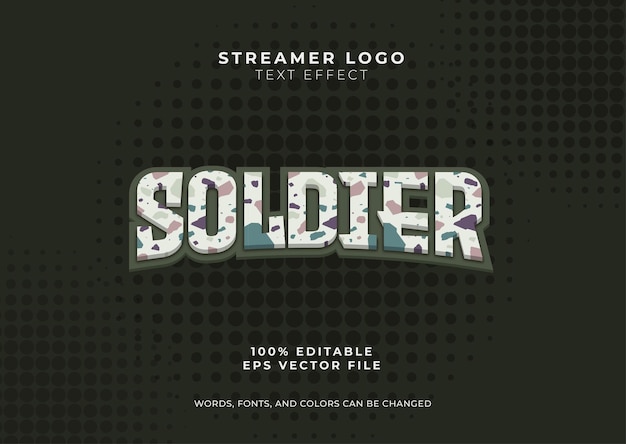 Vector soldier stripes text effect