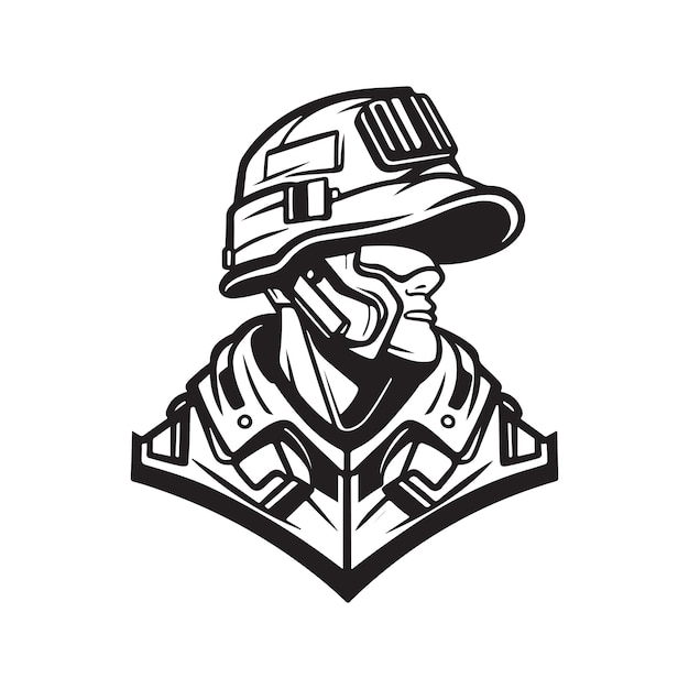 Soldier vector concept digital art hand drawn illustration