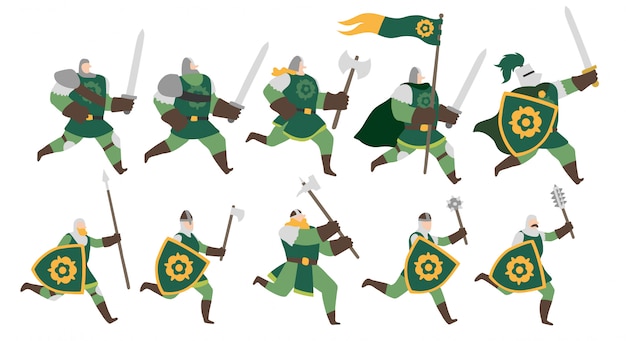 Vector soldiers of the flower army set