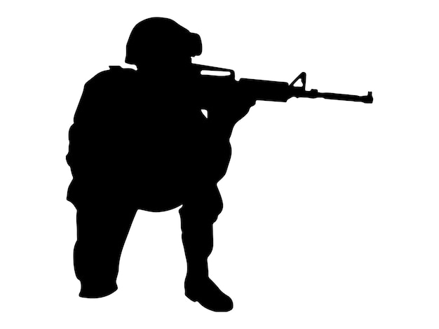 Vettore soldati silhouette esercito sfondo pubg mobile