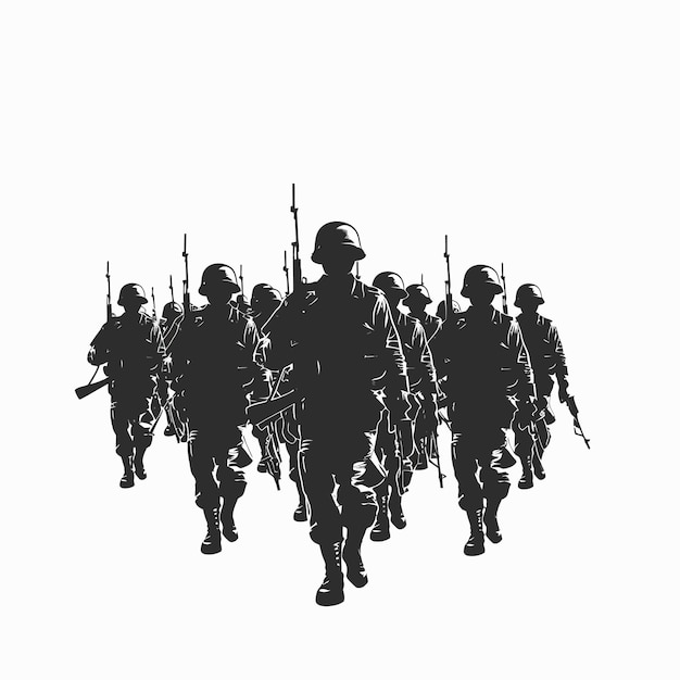 Vector soldiers silhouettes