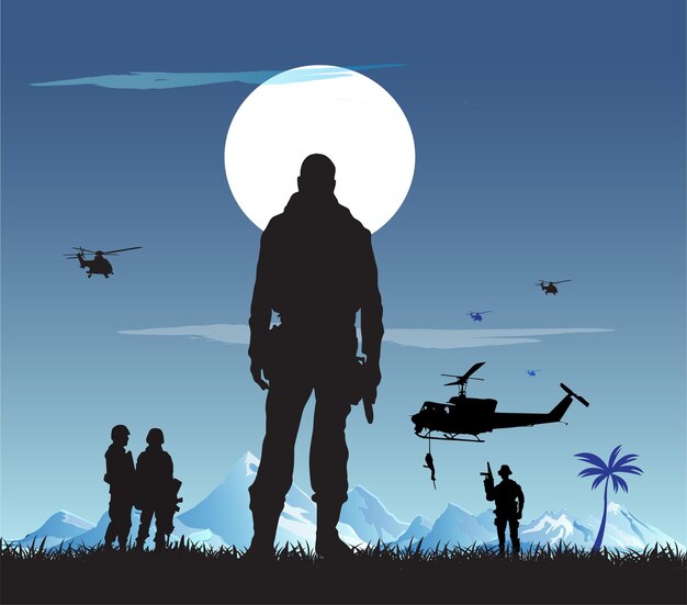 Vector soldiers in war