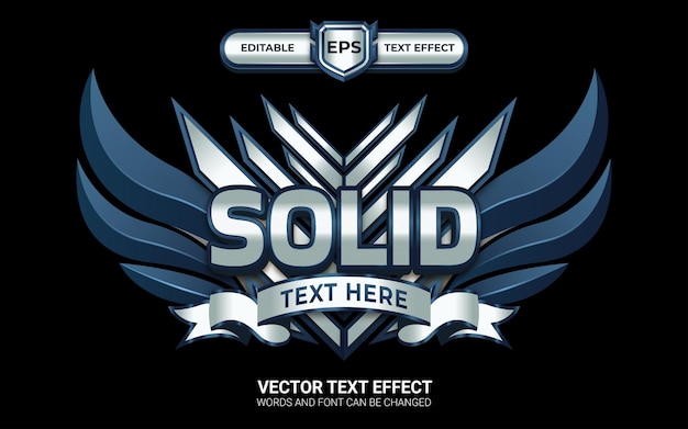 Vector solid badge with editable text effect