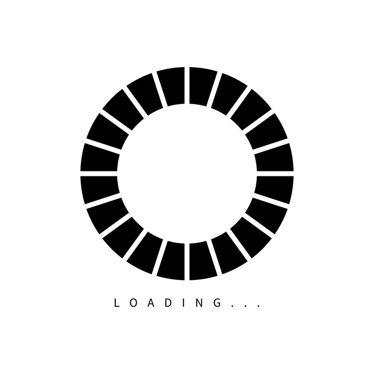 Vector solid black circle loading_buffering_progress icon isolated on white
