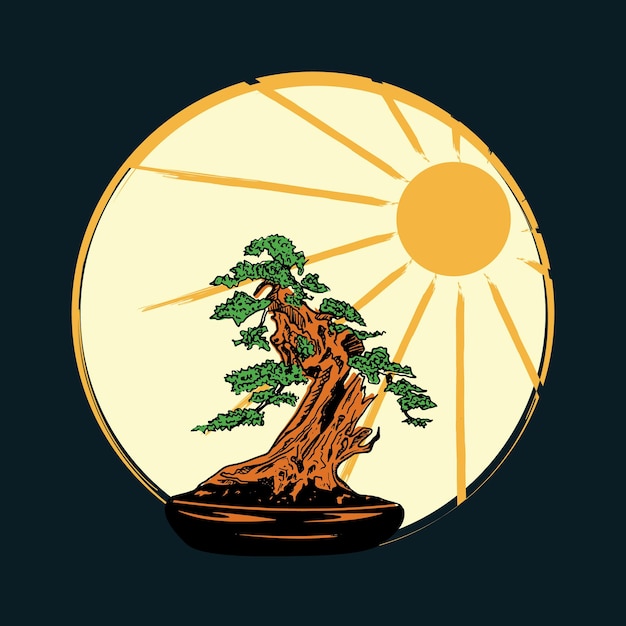 Solid color tree illustration