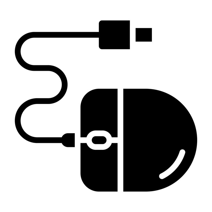 Vector a solid design icon of mouse