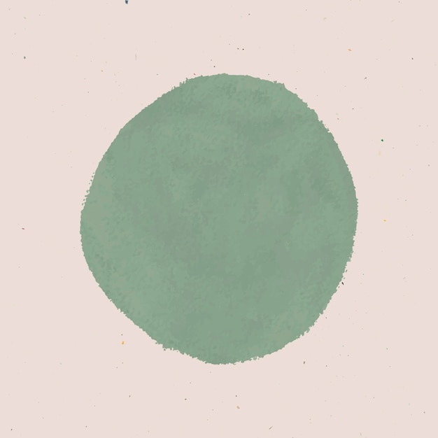 Solid green round hand drawn watercolor element vector