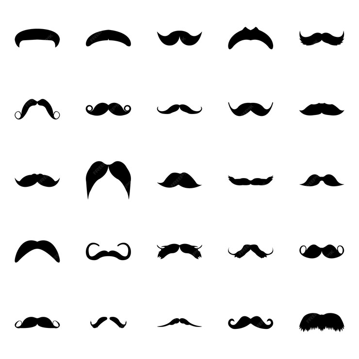  Solid icon design of mustaches