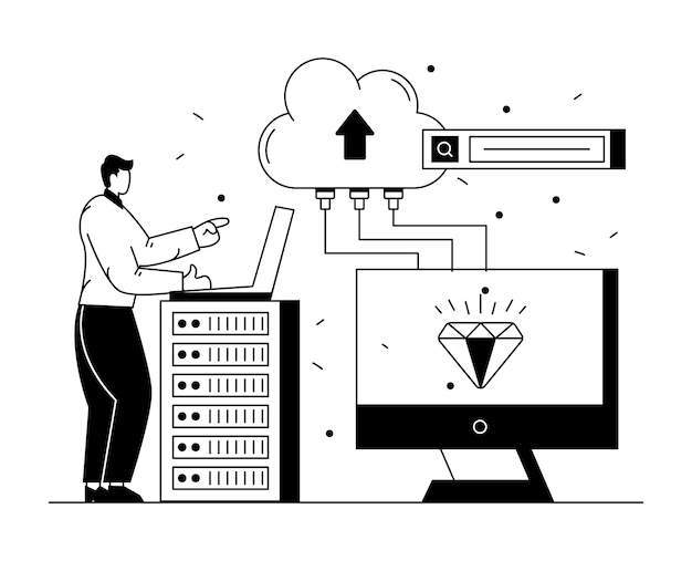 Un download vettoriale di un'illustrazione a linea continua