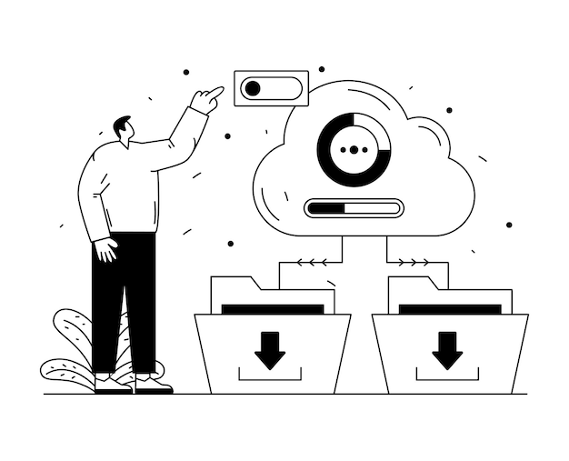 Vettore un download vettoriale di un'illustrazione a linea continua