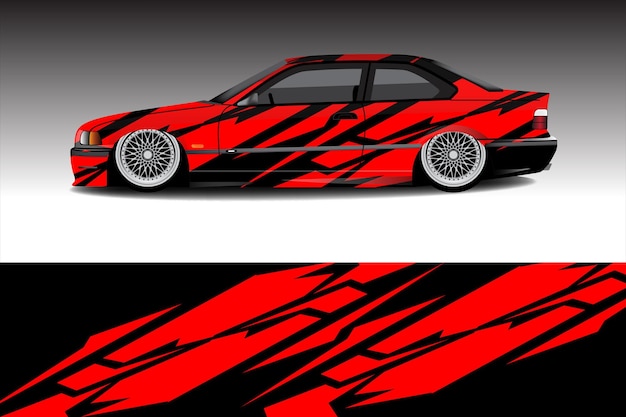 Solid red car sticker wrap design