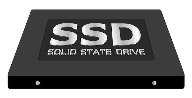 Твердотельный диск или ssd диск на белом фоне