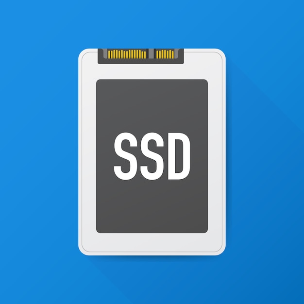 Твердотельный накопитель, ssd-полигон, компьютерное устройство, жесткий диск. векторная иллюстрация