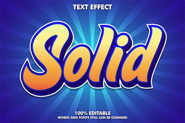 Solid text, editable text effect