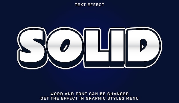Solid text effect template in 3d design