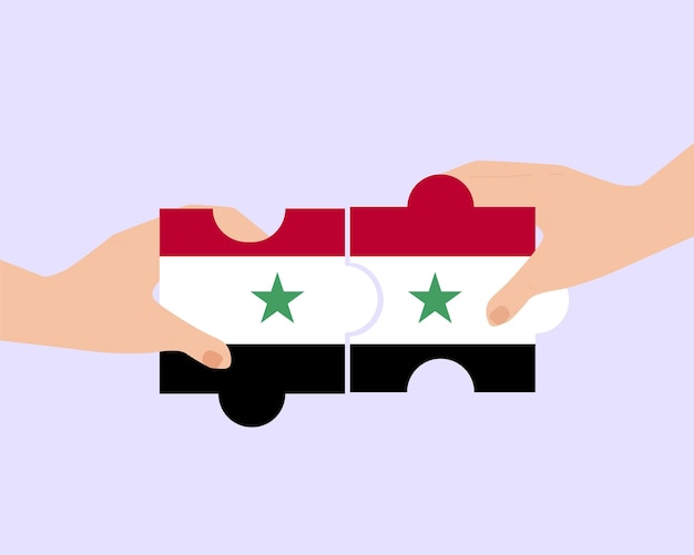 Solidarietà e unione in siria persone che si aiutano a vicenda unità e aiuto