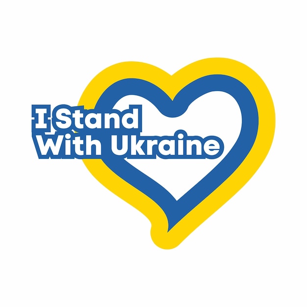 Solidarity with Ukraine Heartshaped flag for posters tshirt print and banners