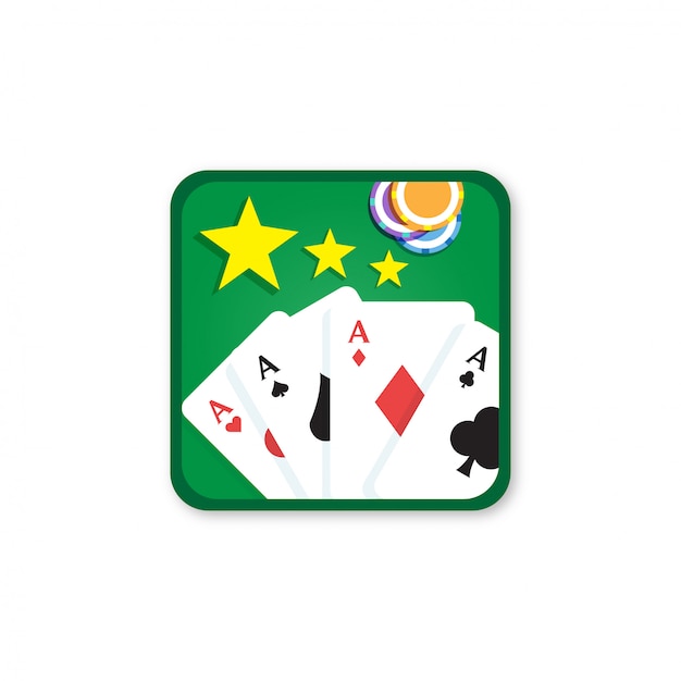 Vector solitaire app icon logo vector isolated