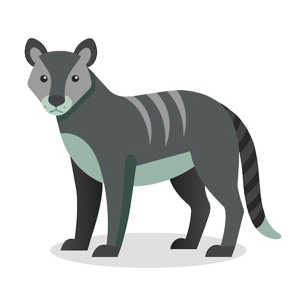 Solitary Animal flat vector illustration