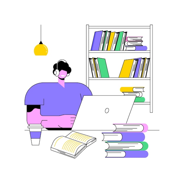 solo study isolated cartoon vector illustrations