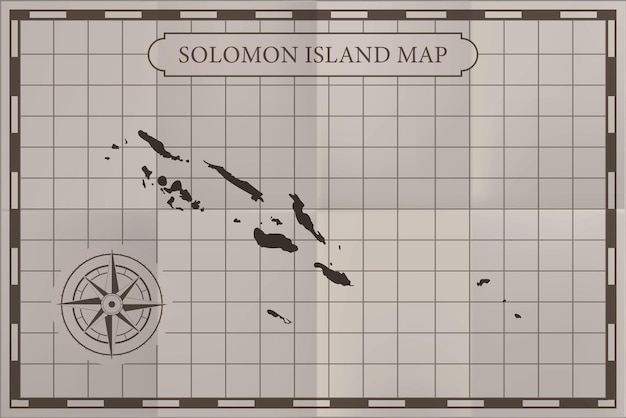 ベクトル solomon island old classic country map vintage antique map paper style