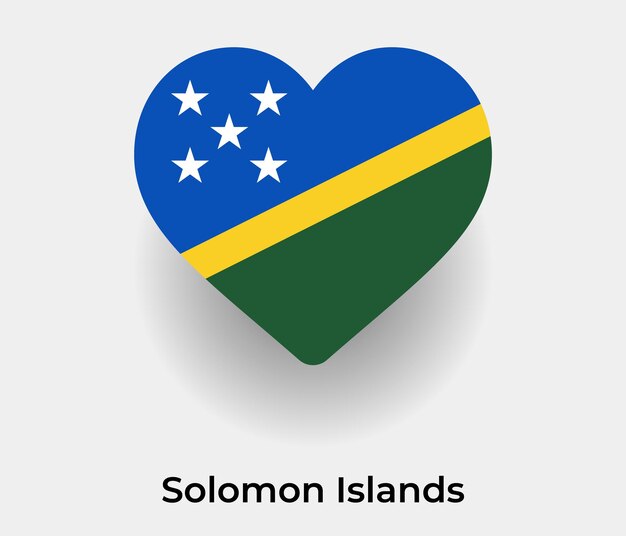 Solomon Islands flag heart shape icon vector illustration