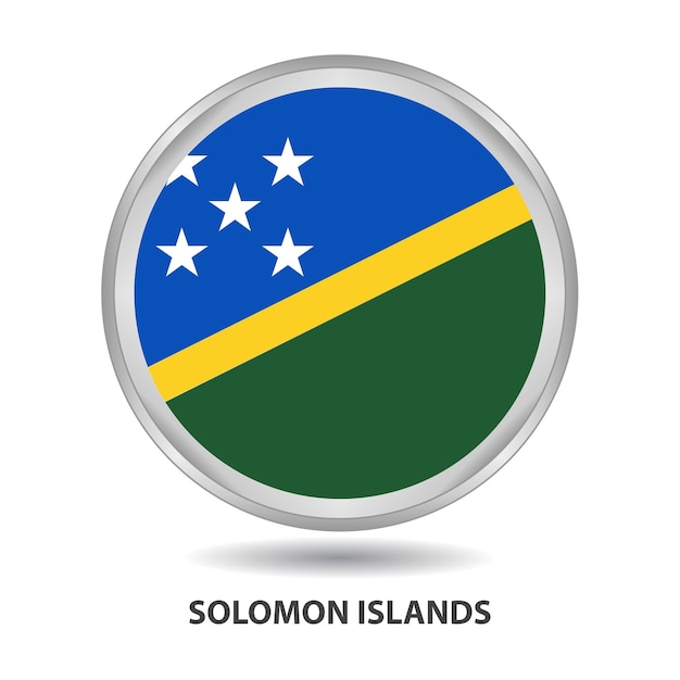 Дизайн круглого флага соломоновых островов используется в качестве значка, кнопки, значка, настенной росписи