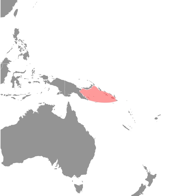 Solomon Sea on the world map Vector illustration