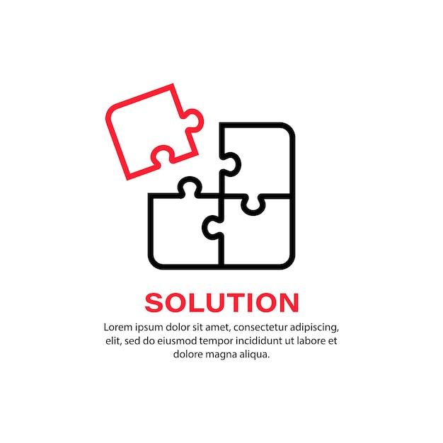 Solution icon. Puzzle. Bussiness concept. Vector on isolated white background. EPS 10.