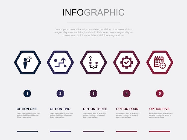 Solution icons Infographic design template Creative concept with 5 steps