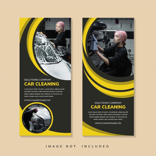 Vector solutions cleaning company headline of roll up banner design template use vertical layout dark