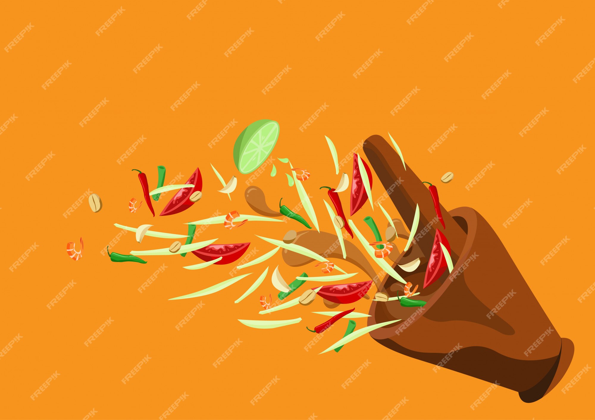 Premium Vector | Som Tum. Thai food Papaya salad vector design