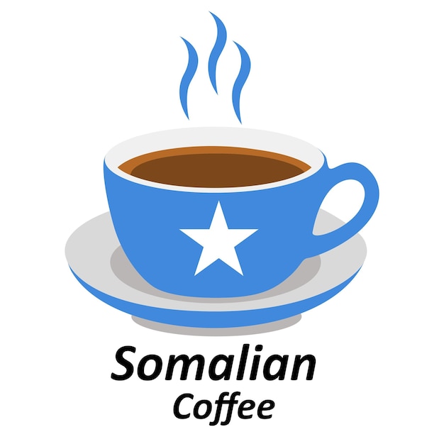 Somalia icon della tazza di caffè logo della caffetteria somala illustrazione design