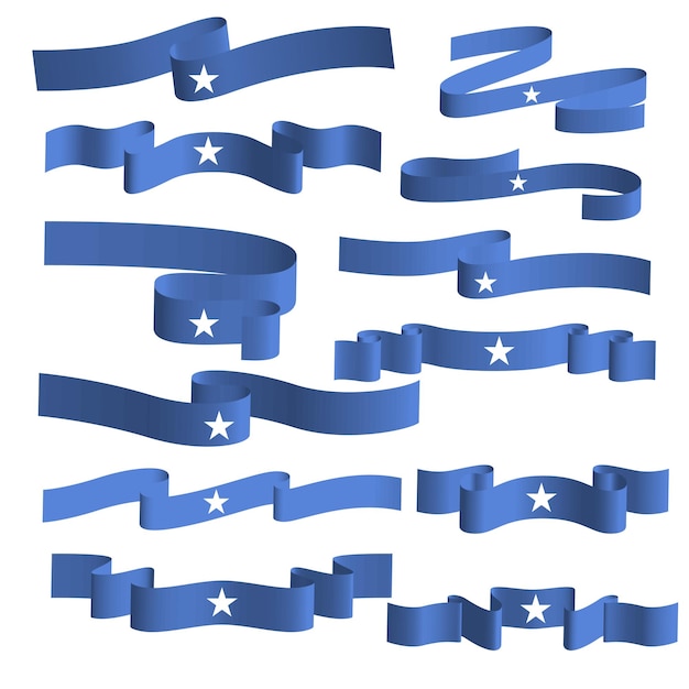 somalia country flag ribbon vector set