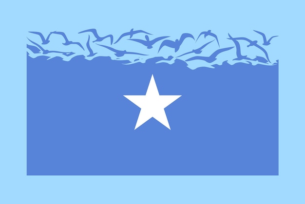 Флаг Сомали с концепцией свободы Флаг Сомали превращается в вектор летающих птиц