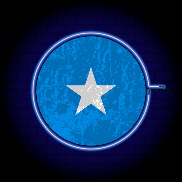 Неоновый гранж-флаг сомали на стене. векторная иллюстрация