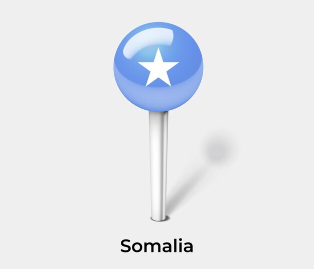 Somalia push pin for map vector illustration