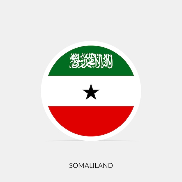 Vector somaliland round flag icon with shadow