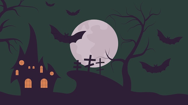 sombere halloween-landschap