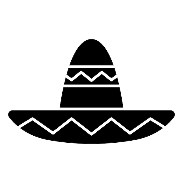 Vettore sombrero cappello messico segno e simboli dell'icona vettoriale