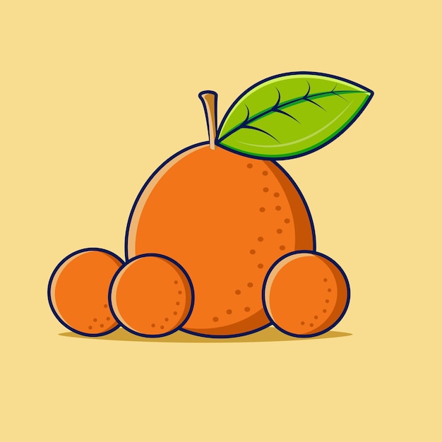 Some fresh orange big and small for icon fruit vector illustration