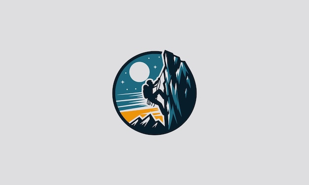 someone is climbing a high hill vector flat design