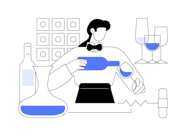 Sommelier abstract concept vector illustration